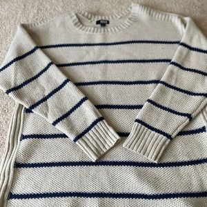 Tan and blue sweater